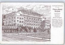 Lazne Luhacovice Bad Luhatschowitz Lithographie / Künstlerkarte Palace Hotel Drtilek