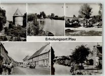 19395 O2864 Plau - Burgturm Elde Cafe Karl Marx Straße