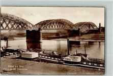 01587 O8400 Riesa Gebrauchsspuren Elbbrücke Raddampfer Pirna