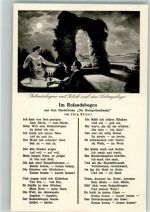 53424 W5480 Rolandseck Lieder AK Rolandsbogen Kerzenschein Mann und Frau Mondschein