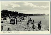 23629 W2401 Haffkrug Foto AK Strandleben Ostseebad Strandkorb Bademode Meer