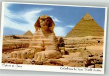 Gizeh Giza Foto AK Denkmal Sphinx Werbung TWA Ariline