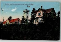 01896 O8514 Pulsnitz 1927 Foto AK Schwedenstein Fahne Schwarz-Weiß-Rot