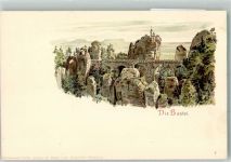 01847 O8351 Bastei Lithographie Sächsische Schweiz