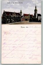 01587 O8400 Riesa Foto AK Rathaus Kloster- Kirche