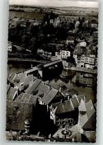 79725 W7887 Laufenburg , Baden 1958 Gebrauchsspuren Rheinbrücke Grenze