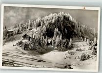 Ostlerhütte 1943 Foto AK Kemptener Ski-Hütte im Winter Hüttenstempel