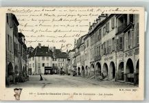 39000 Lons-le-Saunier 1911 Foto AK rue du Cammerce Arkaden Geschäft
