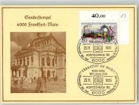 W6000 Frankfurt am Main Philatelie Eckrandstück100 Jahre DLG 1885-1985 Agrittechnica `85 Sonderstempel KEINE AK