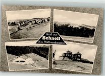 98666 O6121 Schnett Foto AK Panorama des Ortes Schwimmbad Jugendherberge VEB Bild und Heimat