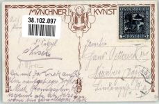 sign. Prölß F. Beim Taufpaten M.H.M. Nr. 3109 Münchner Kunst Künstlerkarte