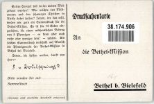 W4800 Bethel , Kr Bielefeld Bethel-Mission Sammelbuch des Pfennigvereines für schwarze Christen in Afrika Mission Werbe AK