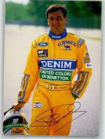 Portrait von Riccardo Patrese vom Formel 1 Team Benetton mit Autogramm Motorsport Foto AK