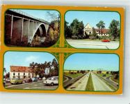 07629 O6530 Hermsdorf , Thür Foto AK Hermsdorfer Kreuz Teufelstalbrücke Mitropa-Autobahnhotel Fotograf Lindner/Meister/Piehler VEB Bild und Heimat