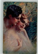 Junges verliebtes Paar Poesie / Liebe Guerzoni, C. Künstlerkarte