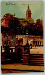 99706 O5400 Sondershausen , Thür 1910 Foto AK Marktplatz mit Schloss