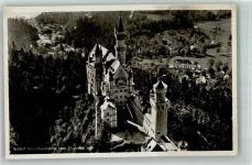 87645 W8959 Neuschwanstein Foto AK Fliegeraufnahme Schloss Neuschwanstein
