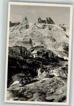Lindauer Hütte Foto AK Hüttenstempel