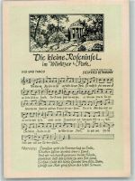 06786 O4414 Wörlitz Lieder AK Die kleine Roseninsel Wörlitzer Park Lied Tango Siegfried Bethmann