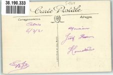 62100 Calais 1921 Foto AK Denkmal Hafen Briefmarke Bildseite