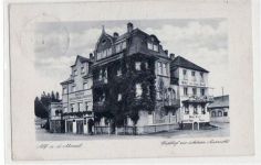 Alf a.d. Mosel mit Gasthof zur schönen Aussicht gelaufen von 1942 kleiner Knick oben rechts, starker Knick unten links, Stempeldurchdruck, sonst gut erhalten