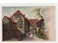 Lithographie. Burghof in der Wartburg bei Eisenach i. Thür. ungelaufen Top Erhaltung.