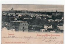 Berlin Steglitz, Lichterfelde mit Panorama gelaufen von 1899. An den Ecke n oben leicht bügig, sonst gut erhalten
