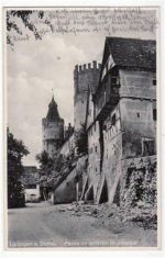 Lauingen a. Donau mit Partie im unteren Brunnental gelaufen von 1930. Gute Erhaltung.