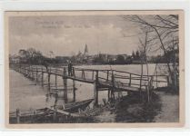 Crossen an der Oder / Krosno Odrzanskie. Mündung des Bober in die Oder gelaufen 1916. Vorder- und Rückseite leicht fleckig, sonst gut erhalten