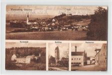Wartenberg in Oberbayern mit Kuranstalt und Marktplatz gelaufen. Vorder- und Rückseite leicht fleckig, sonst gut erhalten