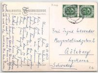 öhringen. Waldhotel Friedrichsruhe gelaufen. leichte Abschürfungen, kleiner Knick oben und unten links, leichter Schrift- und Stempeldurchdruck, sonst gut erhalten