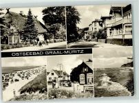 18181 O2553 Seeheilbad Graal-Müritz - Strand Strandkörbe Milchbar Seestern Dorfstraße