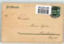 74889 W6920 Sinsheim , Elsenz 1911 - Ort handschriftlich