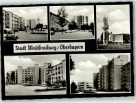 84478 W8264 Waldkraiburg Foto AK Industriesiedlung VW Käfer