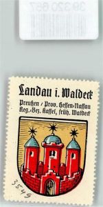 34454 W3548 Landau , Waldeck Vignette Wappen Kaffee Hag ca. 1920-1940 Rote Burg