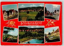 90607 W8501 Rückersdorf , Mittelfr Foto AK Schwimmbad Hotel Ludwigshöhe Oldtimer