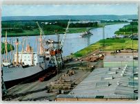 Norrköping Foto AK Hafen Schiff Kran Eisenbahn