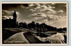 Tilsit Sowetsk Foto AK Kreishaus Schloßmühlenteich Turm