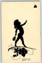 Kind Federball Jugend 1 Blatt 14 Scherenschnitt Diefenbach, K. W. Künstlerkarte