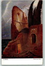 Ruine am Meer Verlag Bruckmann Nr.12 Böcklin, A. Künstlerkarte