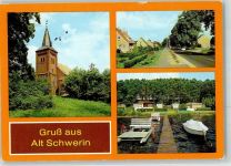 17214 O2061 Alt Schwerin - Backsteinkirche Tretboot Auto