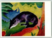 W5600 Elberfeld Der blaue Fuchs sign. Franz Marc Städtisches Museum Expressionismus Künstlerkarte