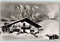 82467 W8101 Klais Winter Kleines Sporthotel im Schnee VW Käfer
