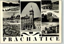 Prachatice Prachatitz Gebrauchsspuren Fliegeraufnahme Schwimmbad Marktplatz