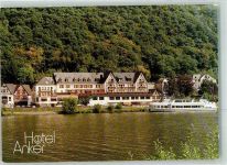 56332 W5401 Brodenbach Werbe AK Hotel Anker Mosel Fahrgastschiff