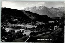 6020 Schönberg im Stubaital 1956 Foto AK Stephansbrücke über die Ruetz