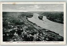 53604 W5340 Rhöndorf , Rhein - Blick vom Drachenfels auf Bad Honnef u. Insel Grafenwerth u. Nonnenwerth