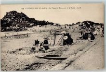 22560 Trebeurden - La Plage de Tresmeur et le Castel Strand Zelt Ruderboot