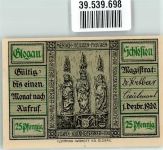 Glogau Glogow Notgeldschein Notgeld 25 Pfennig