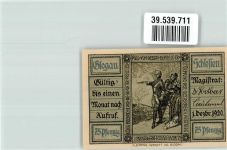 Glogau Glogow Notgeldschein Notgeld 75 Pfennig